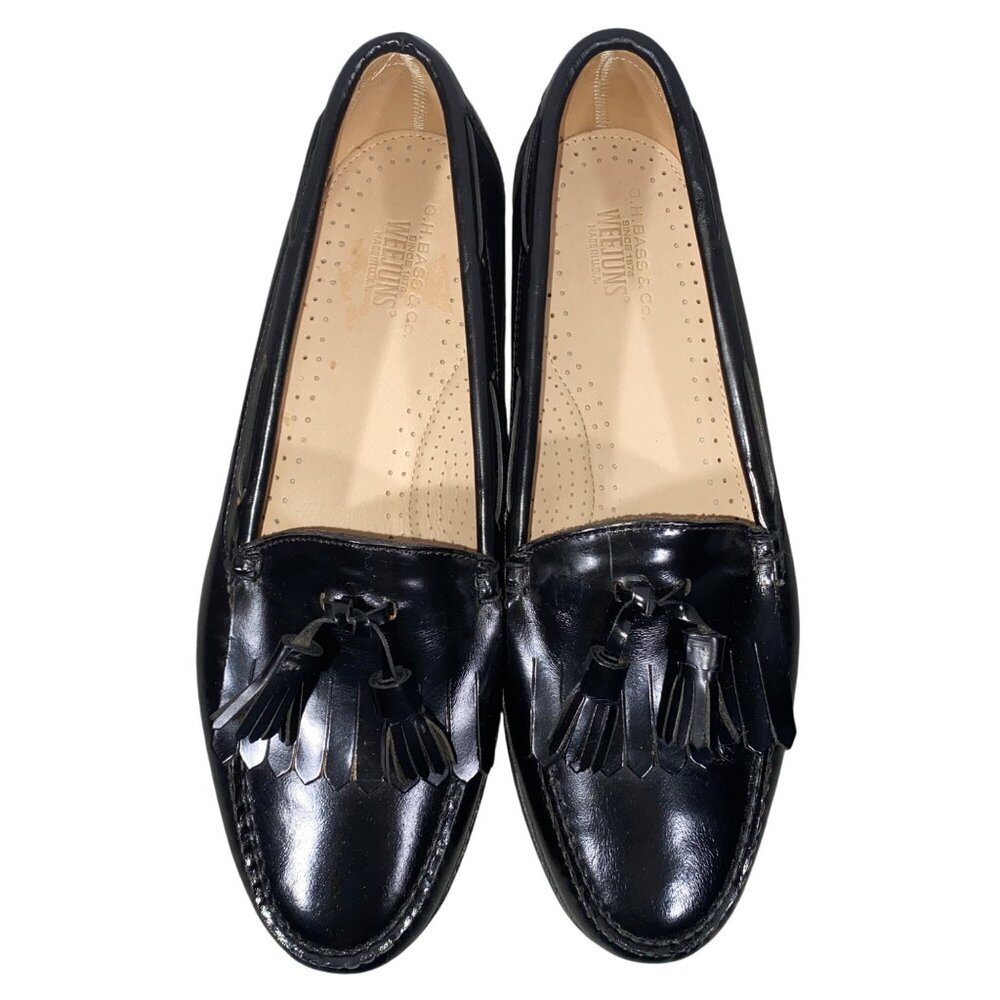 G.H. Bass & Co. Weejuns Tassel Loafers Black Leather Men’s Size 10 D